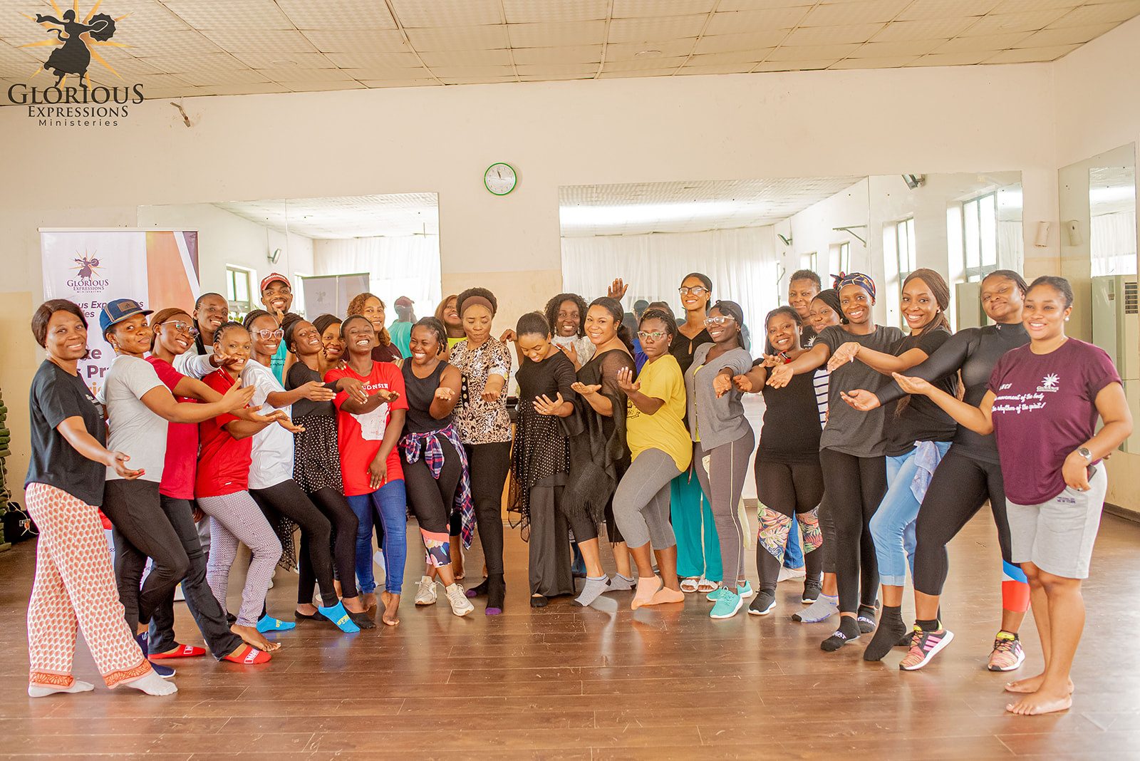 The GEM community gathered in a dance studio